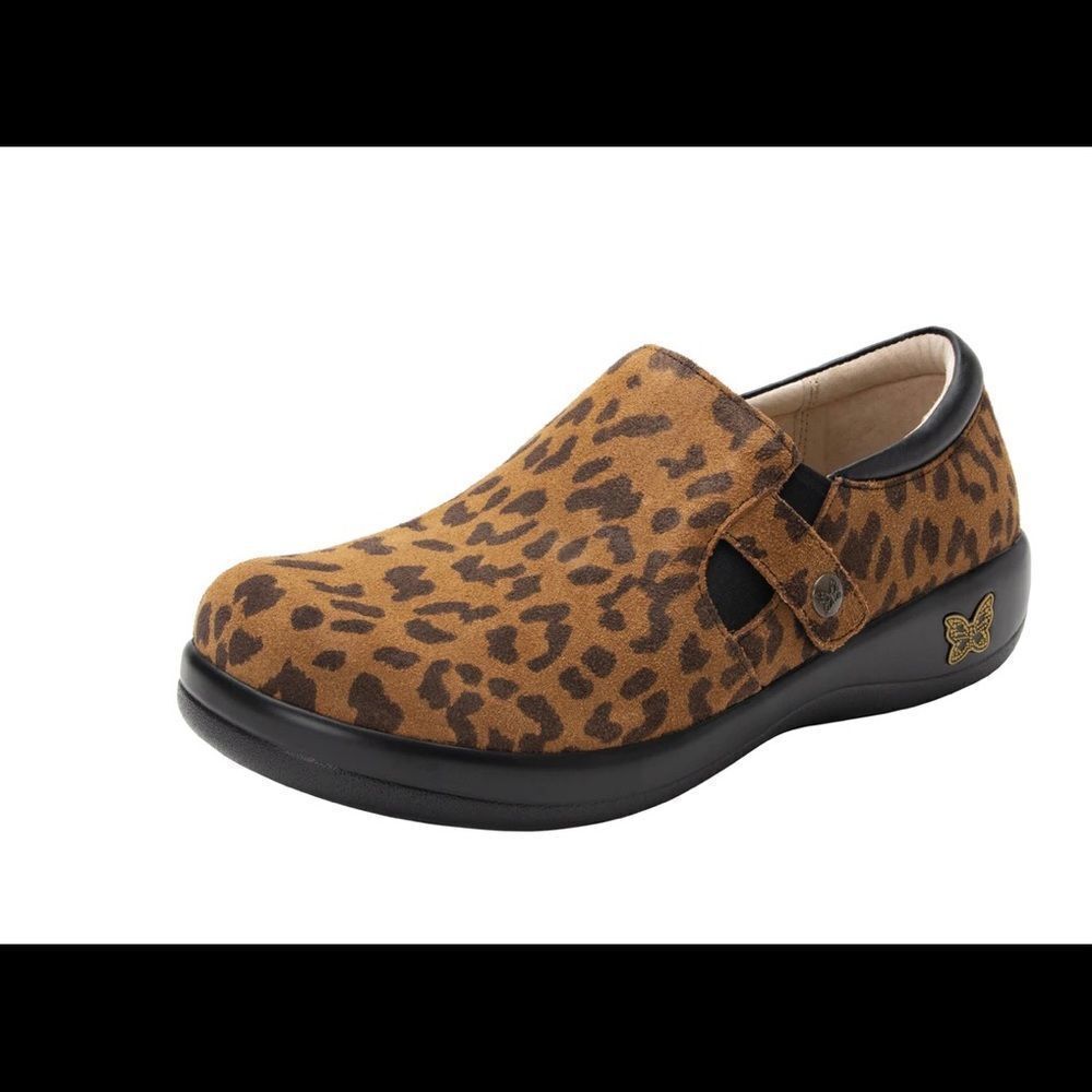 NEW Algeria Kara leopard print suede leather comfort shoes 7.5 EUR 38